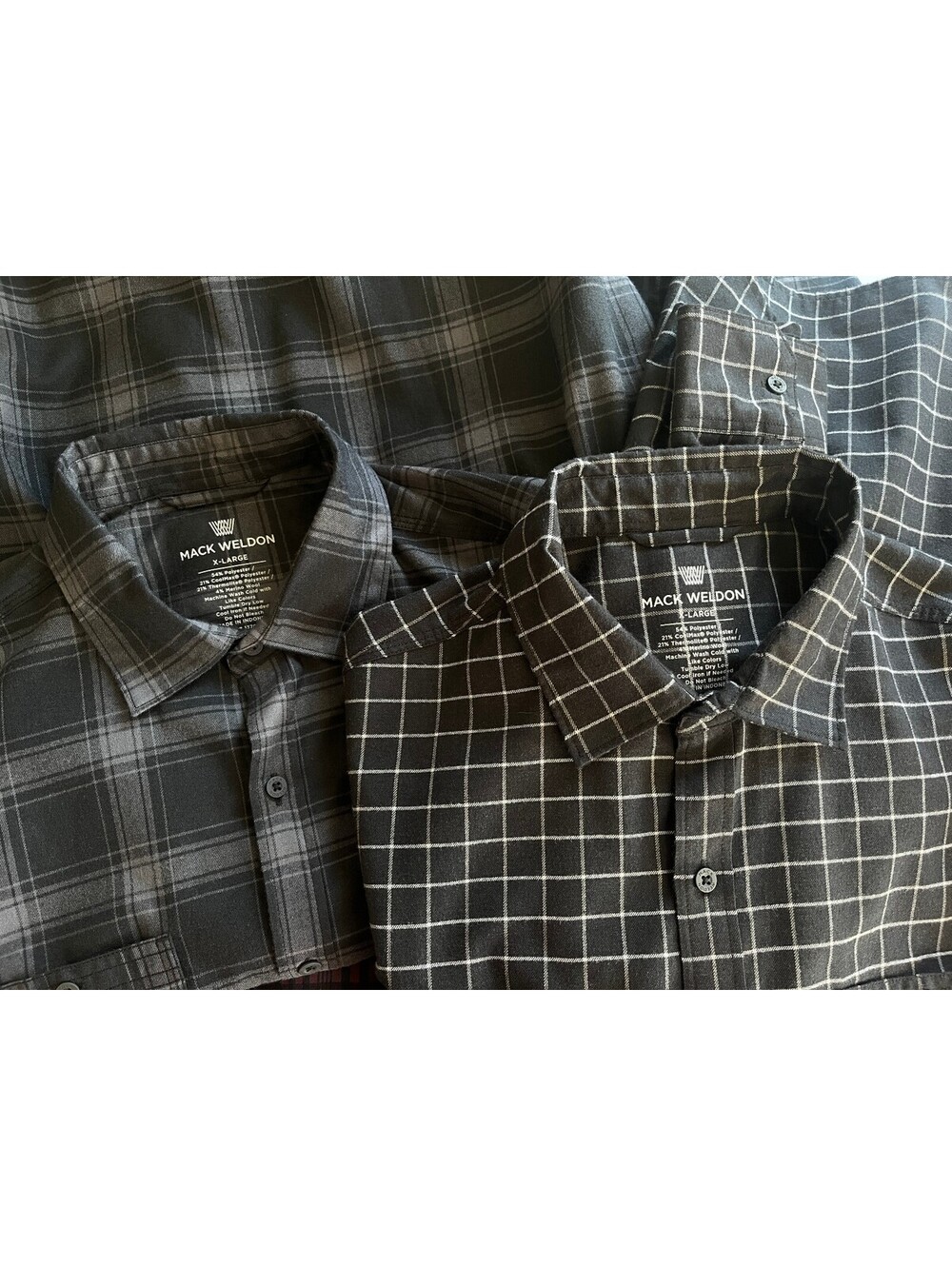 Mack Weldon Men's Lot of 2 Black & Gray Check Flannel Shirts XL EUC